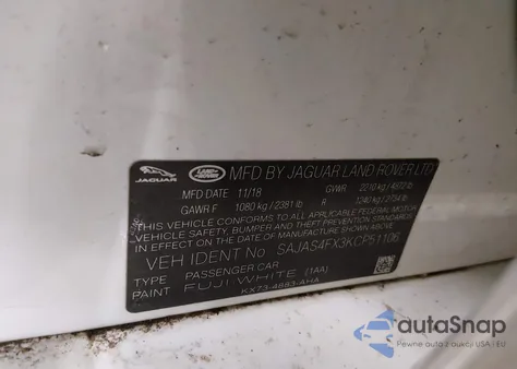 2019 Jaguar Xe 25T from USA, damaged, VIN SAJAS4FX3KCP51106